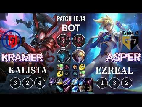 LGD Kramer Kalista vs GEN Asper Ezreal Bot - KR Patch 10.14