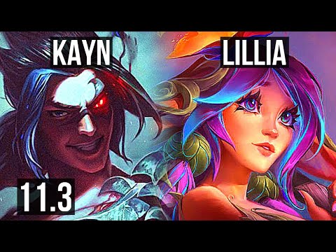 KAYN vs LILLIA (JUNGLE) | Rank 2 Kayn, 16/1/0, 7 solo kills, Legendary | KR Challenger | v11.3