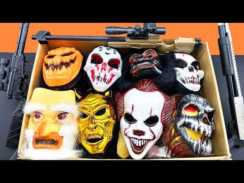 Terrifying Toy Mask Arsenal! Giant Sniper Rifles, Bead Blasters & Samurai Weapons Unboxed