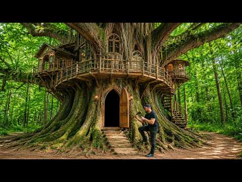 I Spent 100 Days Turning a Giant Tree into a Vine Survival Shelter in the Rainforest