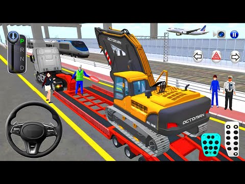 Heavy Excavator Transport by Trailer Truck to Construction Area🚛 | 3D Driving Class 2025 Gameplay🎮