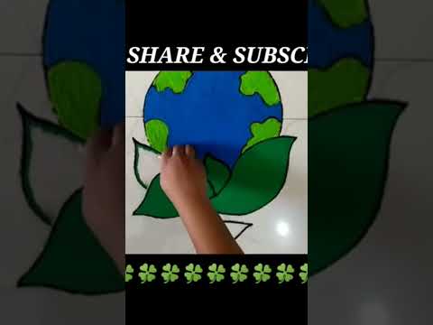 earth day rangoli #dailyrangoli #easyrangoli #simplerangoli #shortvideo