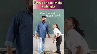 Draw 1 line and make 3 triangles