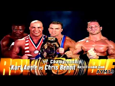 Kurt Angle vs Chris Benoit Royal Rumble 2003 Highlights
