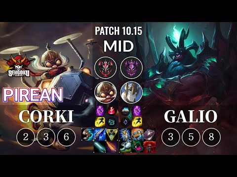 SG Pirean Corki vs Galio Mid - KR Patch 10.15