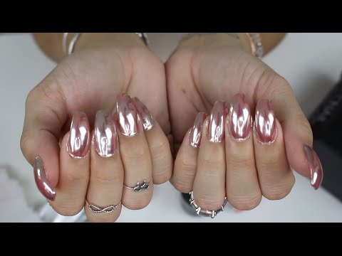 ROSE GOLD CHROME MIRROR NAILS!!