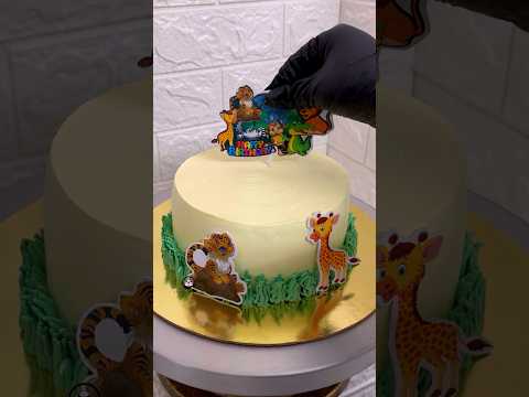 Jungle Theme Cake without fondant #shorts #shortsfeed #cake