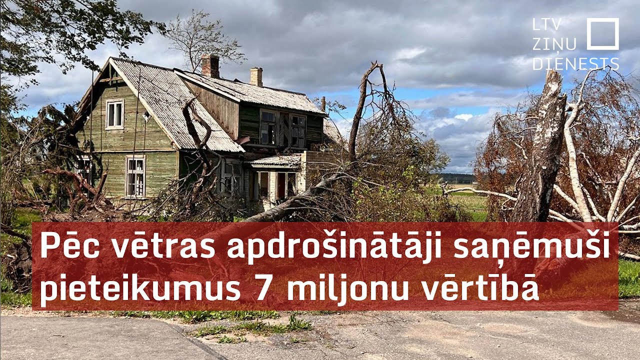 Vētras radīto postījumu dēļ apdrošinātāji saņēmuši atlīdzību pieteikumus septiņu miljonu eiro apmērā