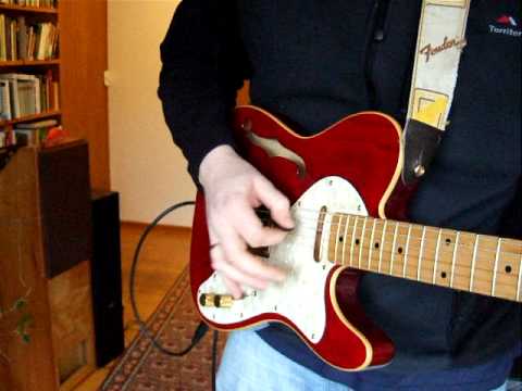 97 Squier Pro Tone Telecaster Thinline Deluxe Red Transparent image 10