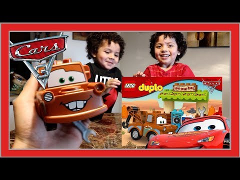 CARS 3 DISNEY Toys Lego Duplo Tow Mater's Shed Home Lightning McQueen Jackson Storm Fun Kids Video