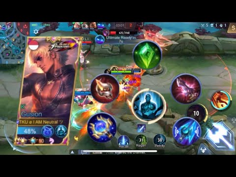 GS MID LANE WITH PETRIFY AGGRESSIVE GAMEPLAY NON-STOP INVADE!! #mlbb #gusiongameplay #gusionbuild