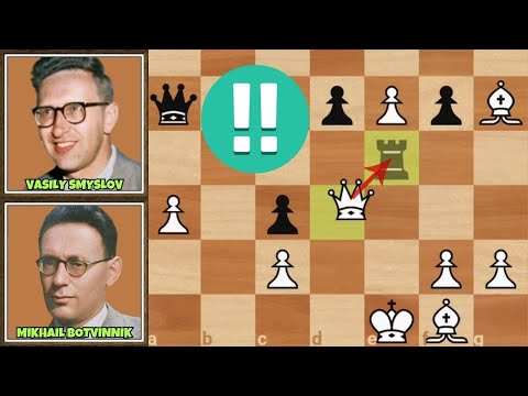Brilliant Queen Sacrifice! Vasily Smyslov vs. Mikhail Botvinnik, 1954