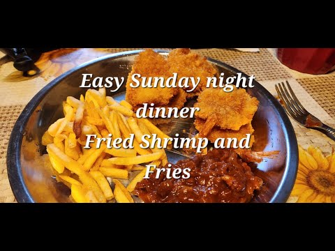 Easy Sunday Night Dinner Fried Shrimp and Fries #easymeals