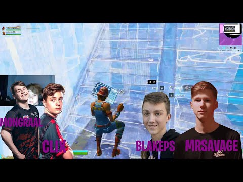 Mongraal and Clix vs Mrsavage and blakeps epic 2v2 zone wars