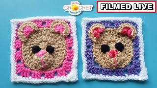 Little Teddy Granny Square 6" 🐻 Jayda InStitches Live CAL 🐻 May 19, 2025