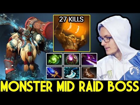 MIRACLE [Earthshaker] Monster Mid Raid Boss No Mercy 27 Kills Dota 2