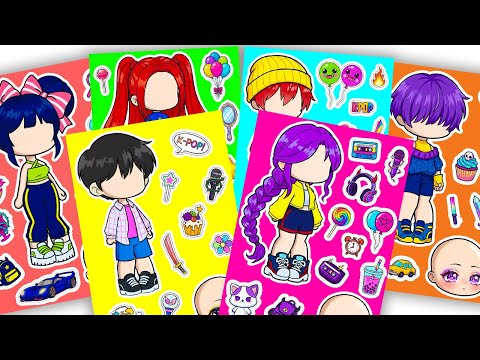 🌈Paper DIY🌈 Kpop Demon Hunters X Gacha Sticker Book #sajaboys  #huntrix #paperdiy #gachalife #asmr