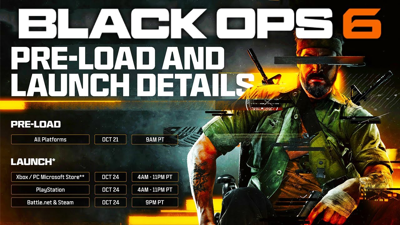 Black Ops 6 PC & CONSOLE PRELOAD & LAUNCH TIMES