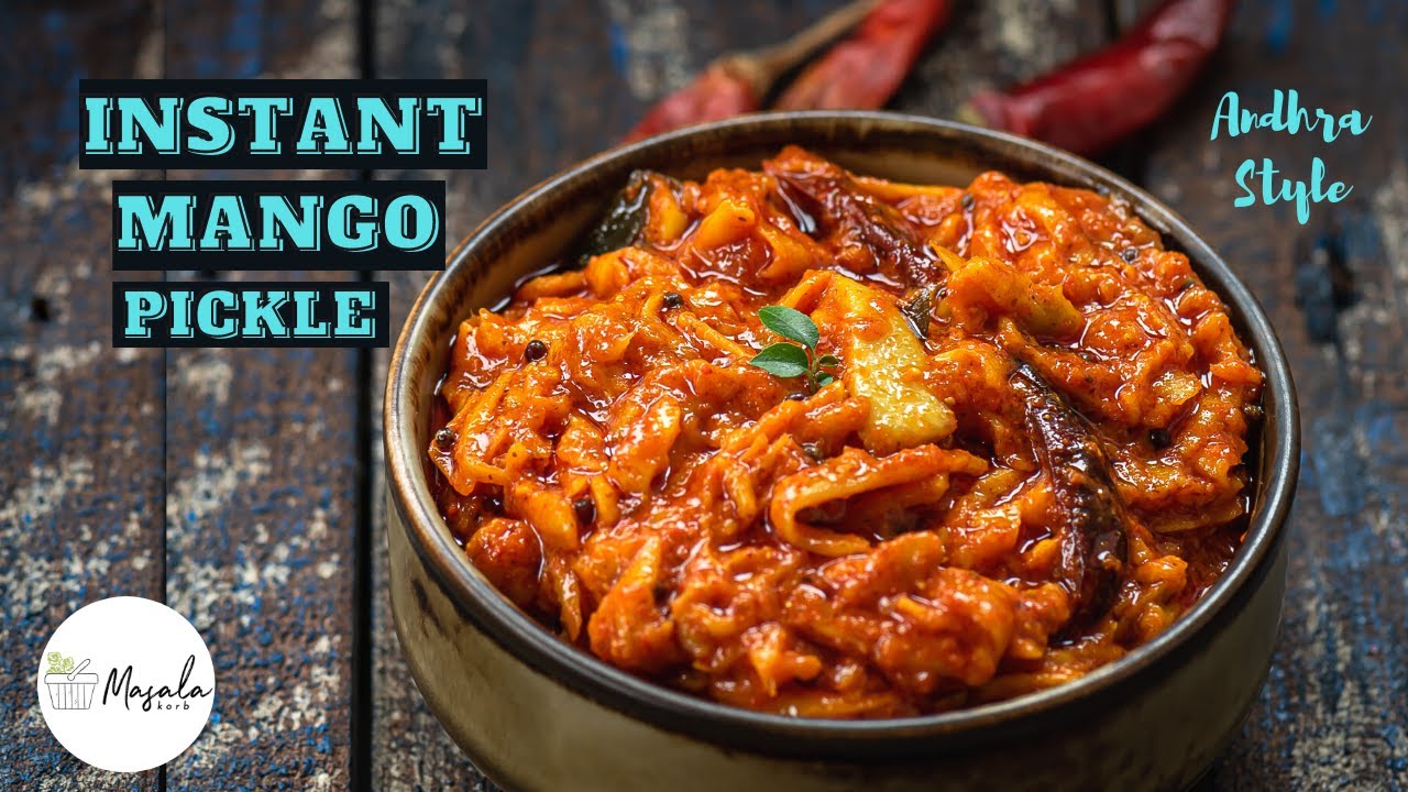 INSTANT MANGO PICKLE RECIPE ANDHRA STYLE - GRATED MANGO PICKLE | MANGO THOKKU PICKLE