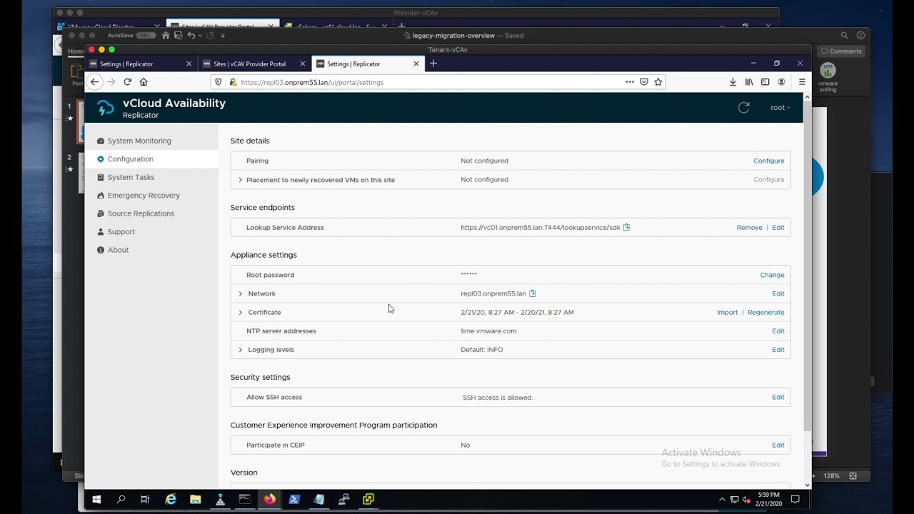 Cloud Director Availability Legacy Migration: Environment Setup and Initial Pairing