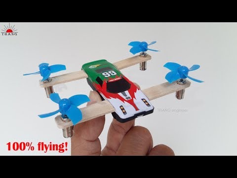 How to make mini Remote Control Drone Car at home | 100% fly Video