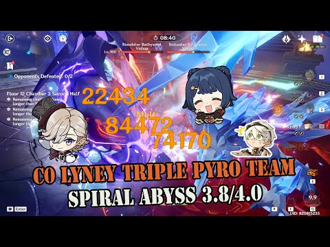 C0 R1 LYNEY TRIPLE PYRO TEAM - BOT HALF [SPIRAL ABYSS 3.8/4.0]