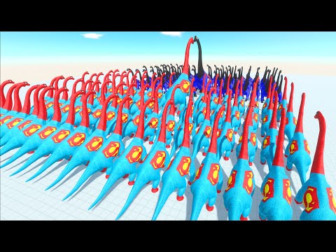 SUPERMAN BRACHIOSAURUS VS RAINBOW FRIENDS BRACHIOSAURUS DEATH RUN | 🦖Animal Revolt Battle Simulator🦕
