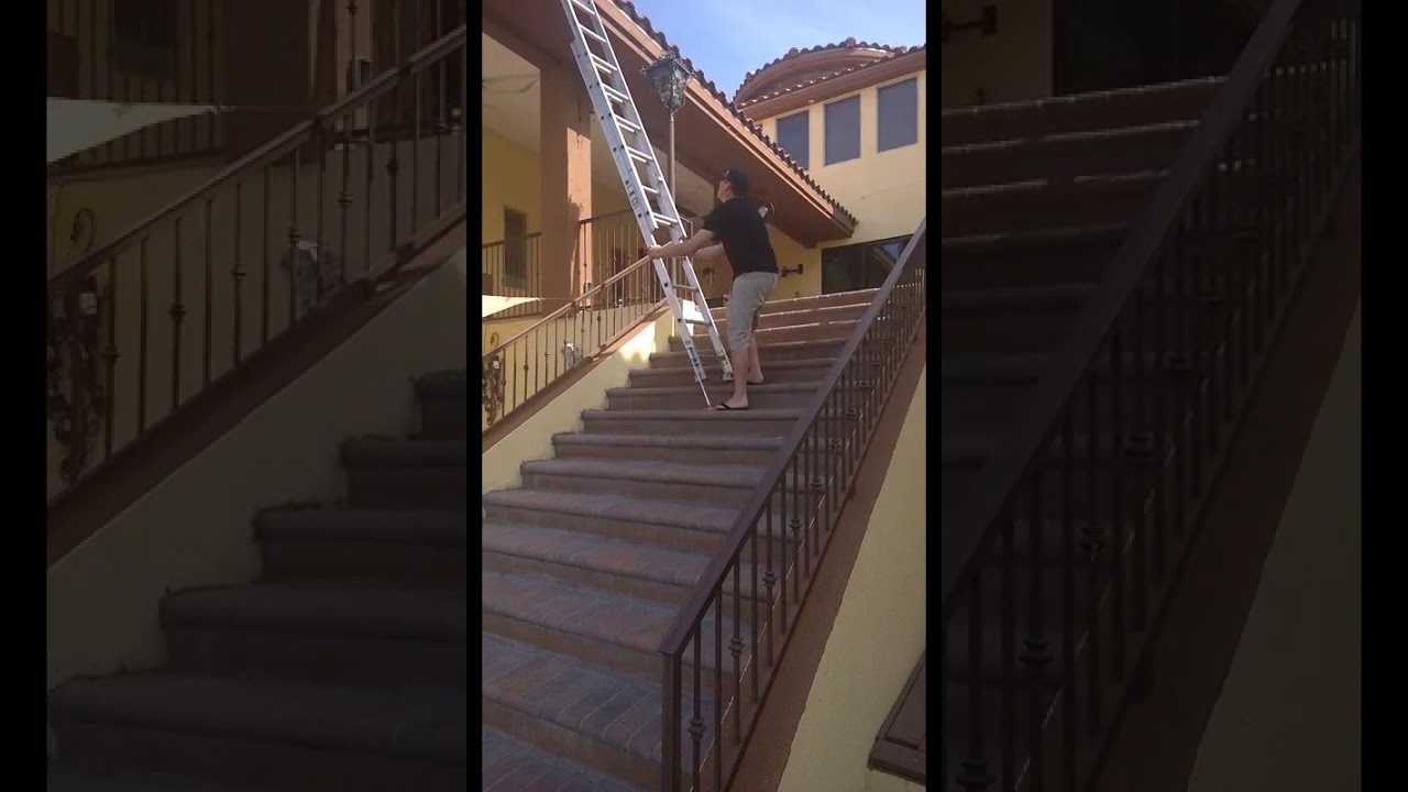 Xtenda Leg, Ladder Leveler IN USE