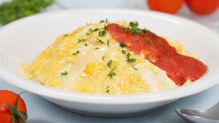 Soft-Cooked Omurice (Omelette and Chicken Rice Recipe) | Cooking with Dog