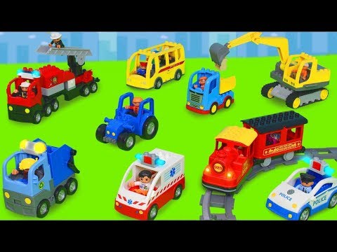 LEGO DUPLO Koparka, ciężarówka zabawki, dźwig Bagrownica - Zabawki strażackie - radiowóz
