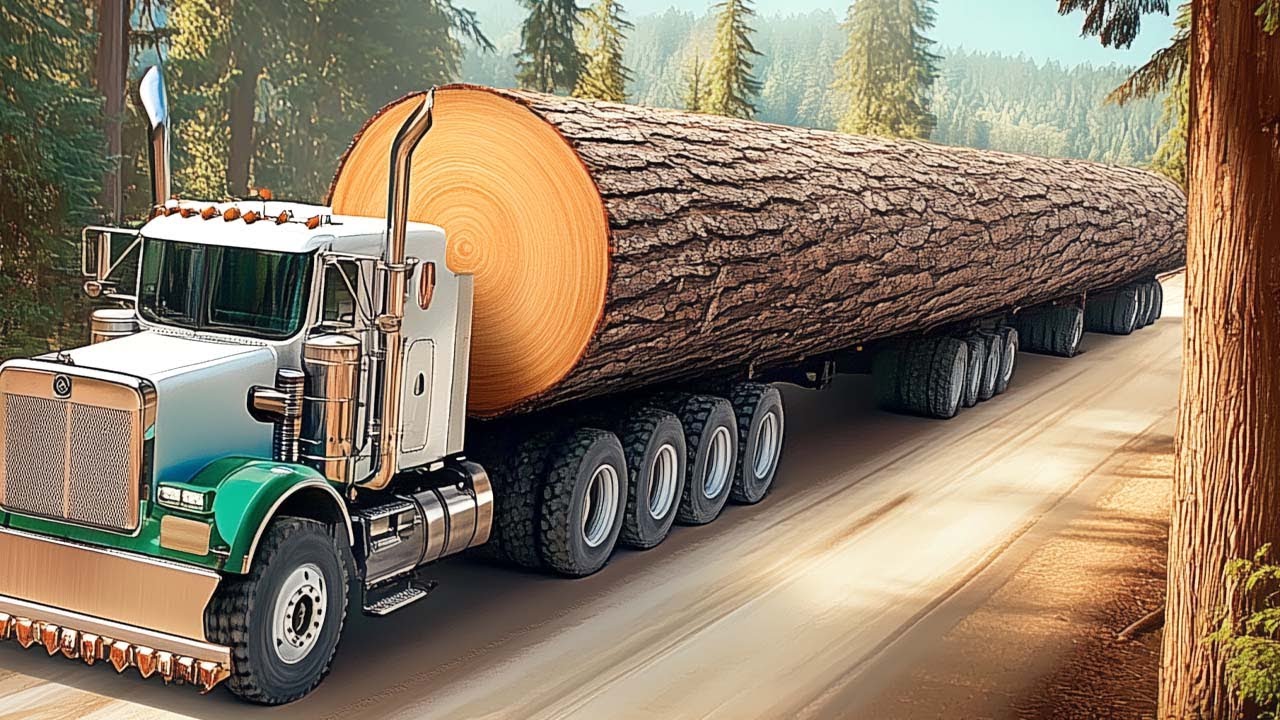 Como Os Fazendeiros Americanos Colhem Árvores Gigantes De Madeira Com Máquinas Modernas