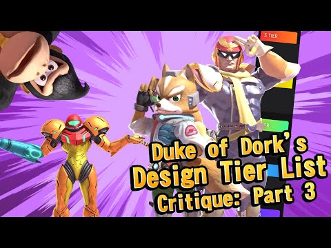 The Duke of Dork's Character Design Tier List Critique - Part 3 (Smash 64)