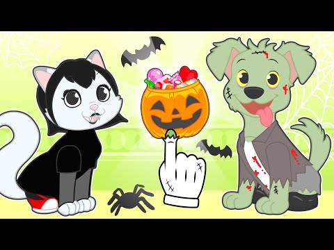 BABY PETS 🎃​🧟‍♂️​ Kira dress up as Vampire and Max as Zombie