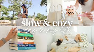 📖 Slow Day in My Life | Meditation, Cafe Reading Date, Organizing Bookshelf