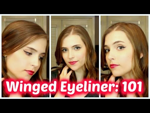 Winged Eyeliner 101: tutorial for beginners! liquid/gel Video