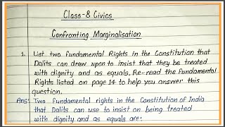 Confronting marginalisation question answer | class 8 civics chapter 6 question answer |