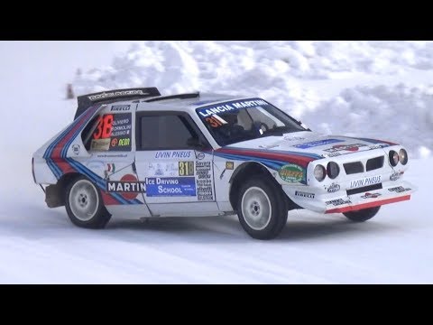 Lancia Delta S4 Group B Martini Racing in Action on Snow! - Pure Sound at Livigno Ice Track!