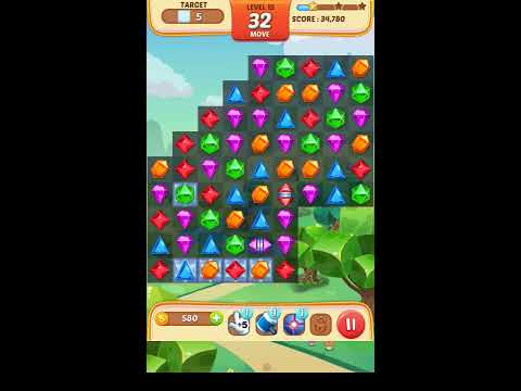 Jewel Match King Level 15 - Walkthrough ( No Booster )