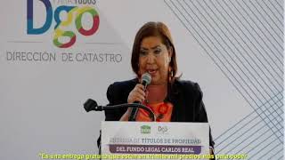 ATIENDE AISPURO DEMANDAS HISTÓRICAS EN LERDO, CON LA ENTREGA DE ESCRITURAS Y POZO DE AGUA POTABLE