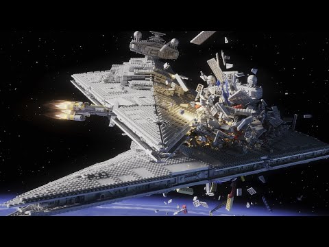 Star Destroyer scene from Rogue One in LEGO (4K)