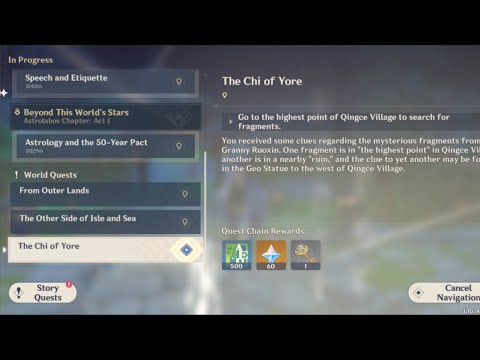 The Chi Of Yore - Genshin Impact World Quest - Mobile
