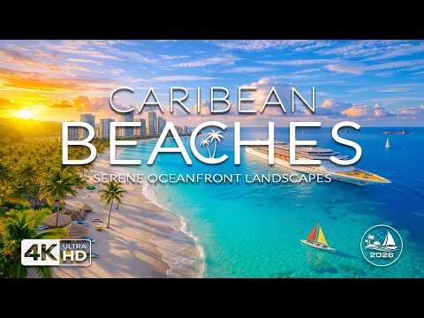 Caribbean Paradise Beaches in 4K | Aruba, Punta Cana & Bahamas Turquoise Waters Drone Footage UHD
