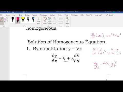 First-order Differential Equation (Homogeneous Equation)