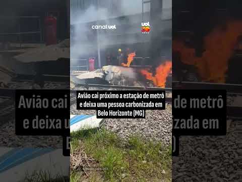 Queda de avião causa incêndio e deixa pessoa carbonizada em BH