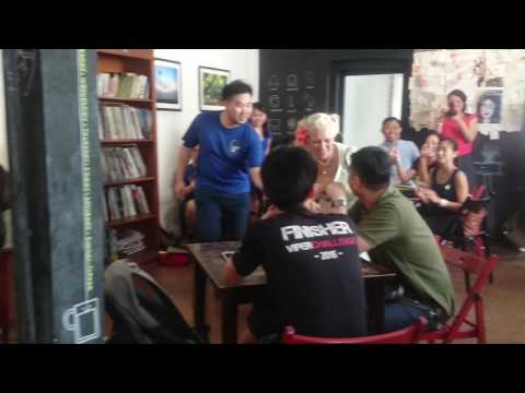 Spontaneous swing dance at a cafe - Gunhild Carling in Kuala Lumpur