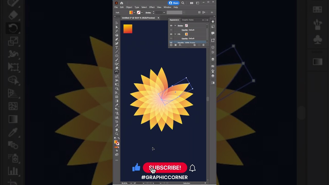 Create Sunflower In Illustrator | #illustrator #shorts