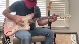 Video thumbnail for 2021 Fender CME Player Jazzmaster Shell Pink through a Boss FRV-1 Reverb and 1966 Silvertone 1482 by Marc Sauceda