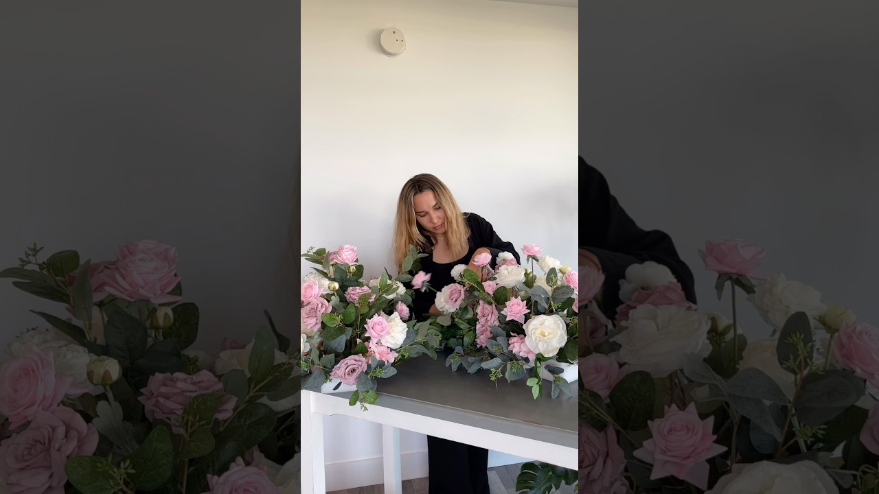 Let’s make floor flower arrangements with artificial flowers 🌺 #weddingdiy #weddingdecor