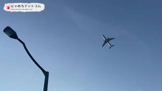 天王洲上空 飛行機 低空飛行