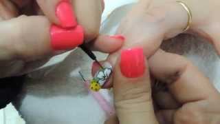 Unhas com Flor de Coração.....Nails heart flower